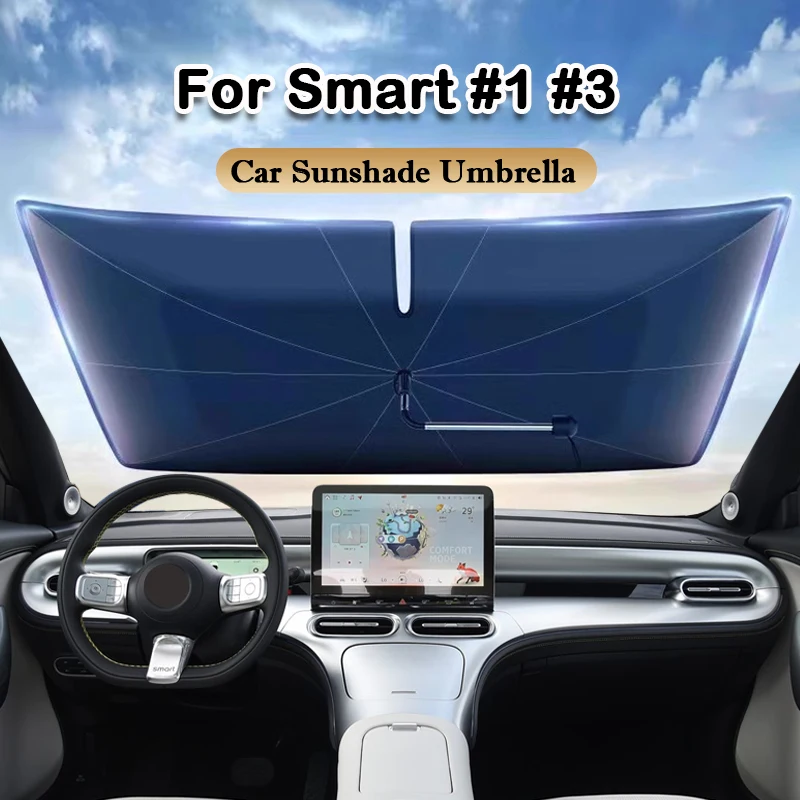 

Солнцезащитные козырьки на лобовое стекло автомобиля, зонтик, летний козырек от солнца, теплоизоляция, защита от солнца, складной аксессуар для Mercedes-Benz Smart1