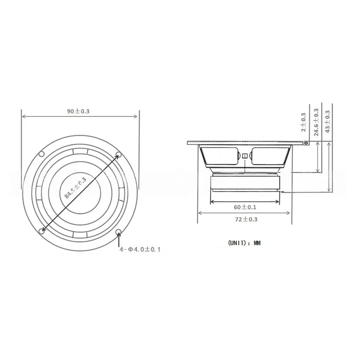 3.5 Inch Glass Fiber Diaphragm Full Range Speaker 20 Cores 4Ω/8Ω 15W Audio Driver Home Speaker DIY Parts A
