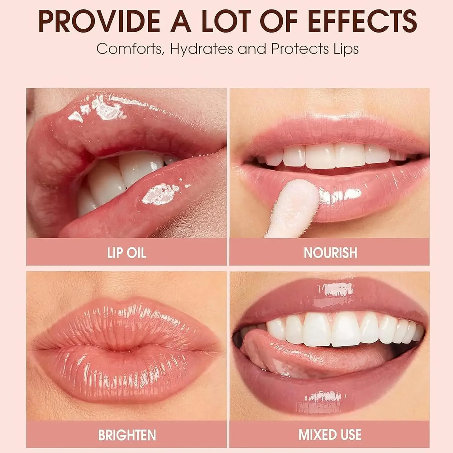 BEAUTY GLAZED 블랙 립 오일 모이스춰라이징 립 플럼핑 립 글로스 립스틱