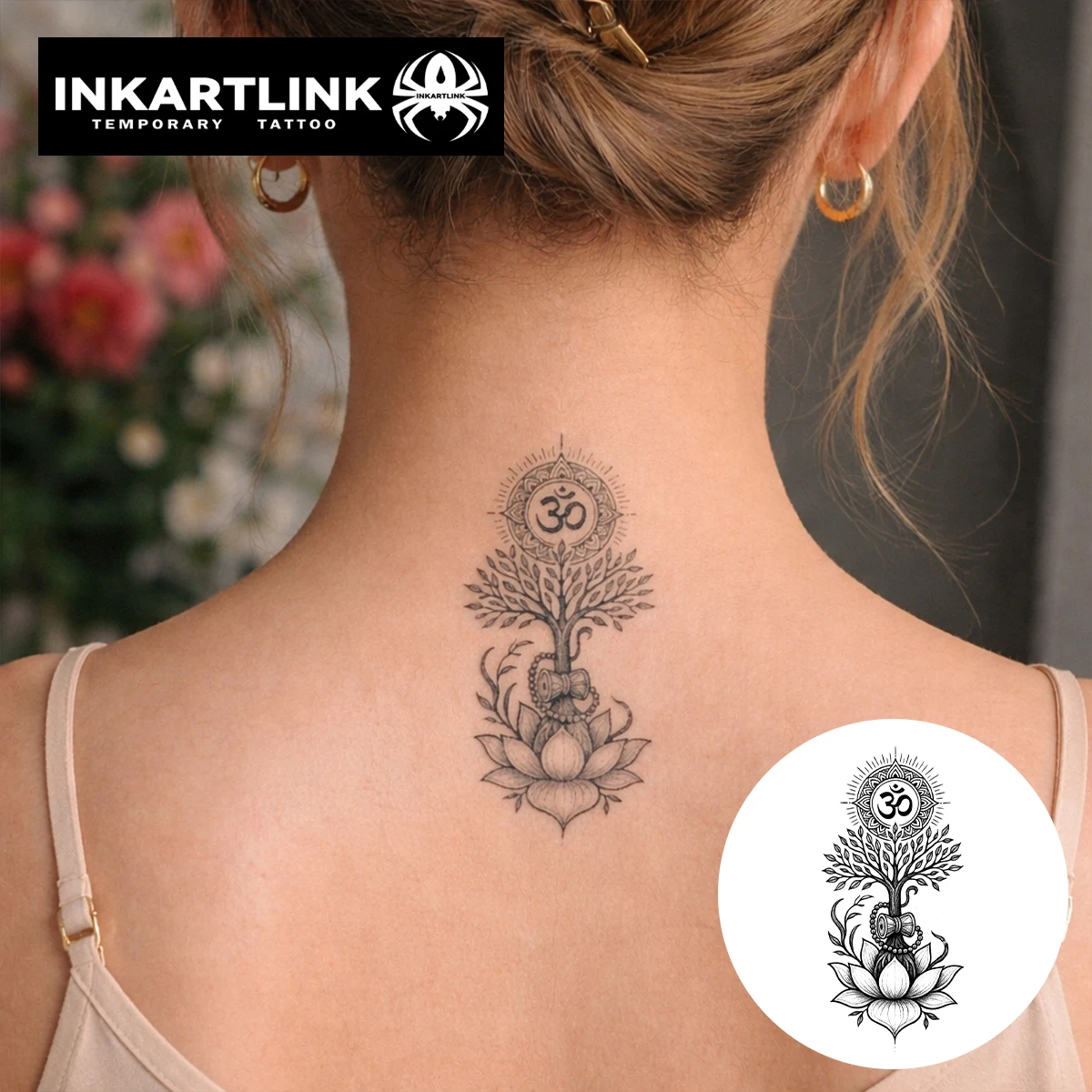 INKARTLINK Healing Lotus Juice Tattoo Patch Waterproof, Continuous Color Rendering for 1-2 Weeks, Essential for Trendy People