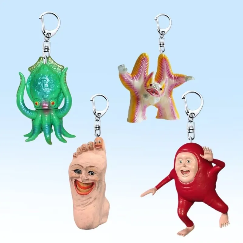 New Exclusive The World'S First Cute Kawaii Abstract Keychain 4pcs Bag-Pendant Funny Acrylic Schoolbag Pendant Friend Spoof Gift