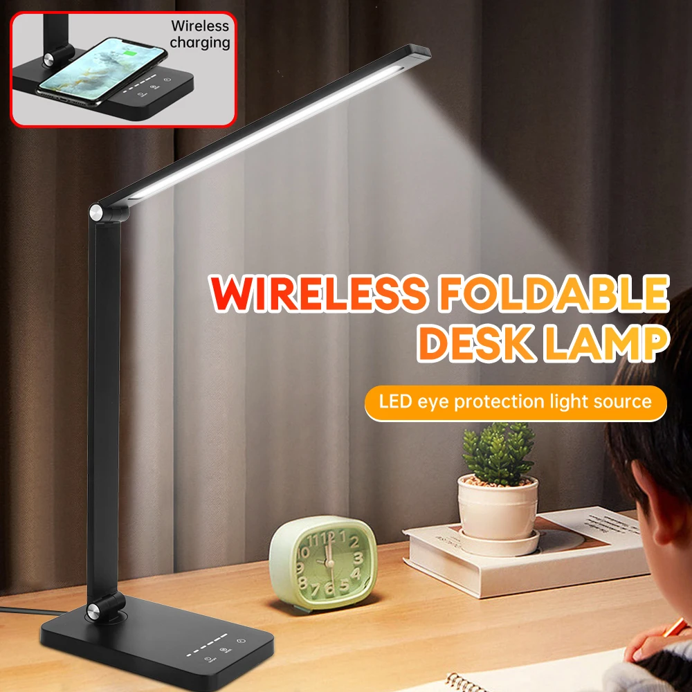 

Foldable Reading Desk Lamp LED Touch Night Light for Bedroom Bedside Study Reading Eye Protection 5 Mode Dimmable Night Lamp