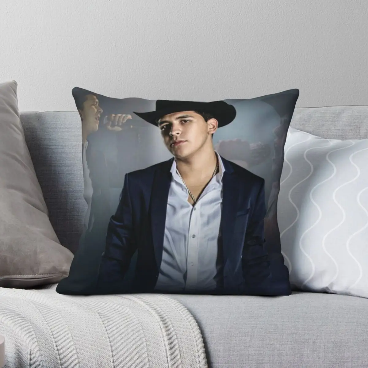 Christian Nodal 02 Square Pillowcase Polyester Linen Velvet Printed Zip Decorative Throw Pillow Case Sofa Seater Cushion Cover