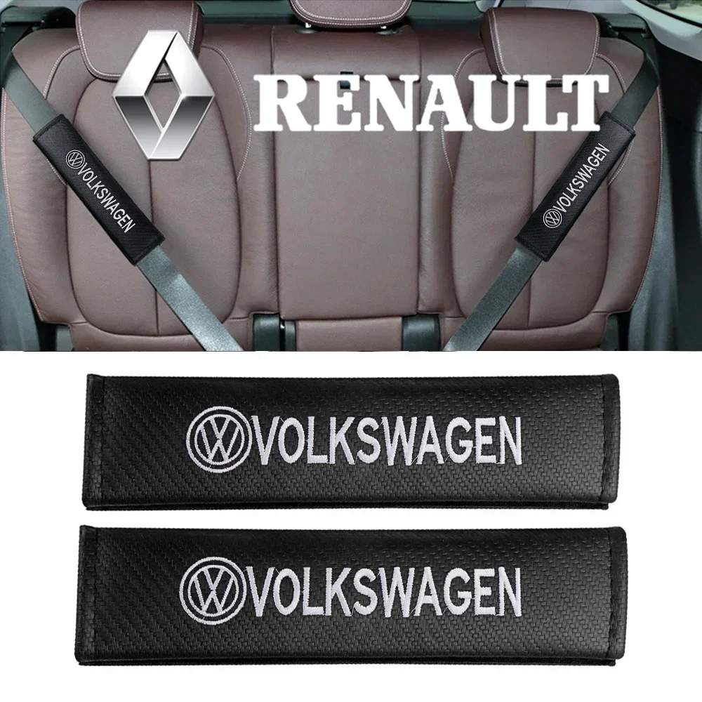 1/2Pcs Carbon Fiber Car Seat Belts Cover Shoulder Protect Pad For Volkswagen Golf 4 5 Passat b8 b5 VW R Line Sharan Polo Tiguan