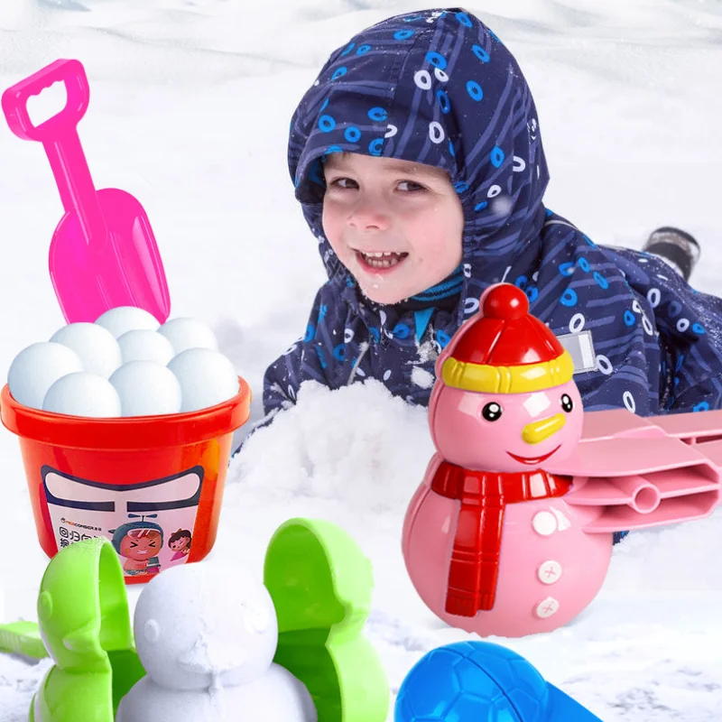 New Snow Toy Hot Selling Multiple Colors Snowball Clip Duckling Astronaut Mold Three Piece Set For Playing Snow Toy Clip