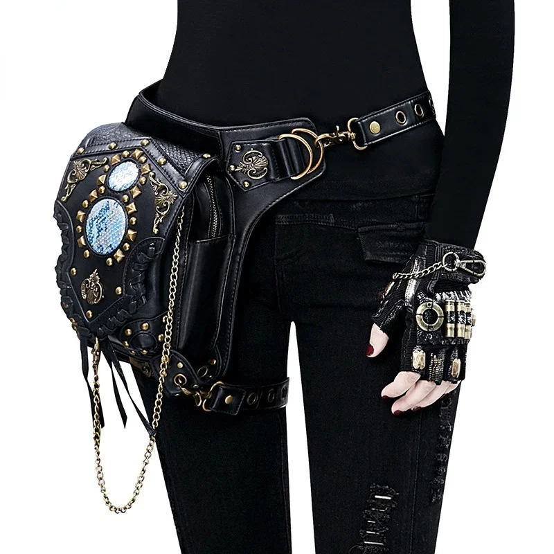 

Faionable St Punk Crossbody Chain Bag ex Single oulder Bag Sli Waist Bag for Men And Women Trendy Bag