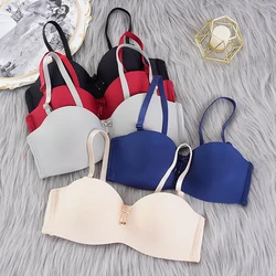 Sexy Push Up Underwear for Women Seamless Gathered Lingerie Intimates Bralette Female Thin Underwire Bras New Arrival