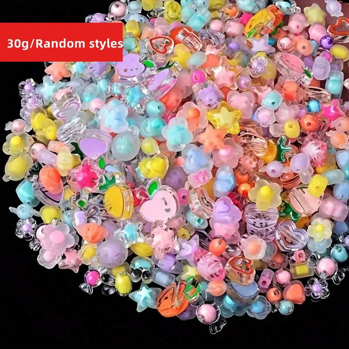 30g/1.06oz/bag 6-12mm Mixed Cute Styles Loose Beads ForJewelry Making Creative DlY Bracelet Necklace Decors Beaded Supplies