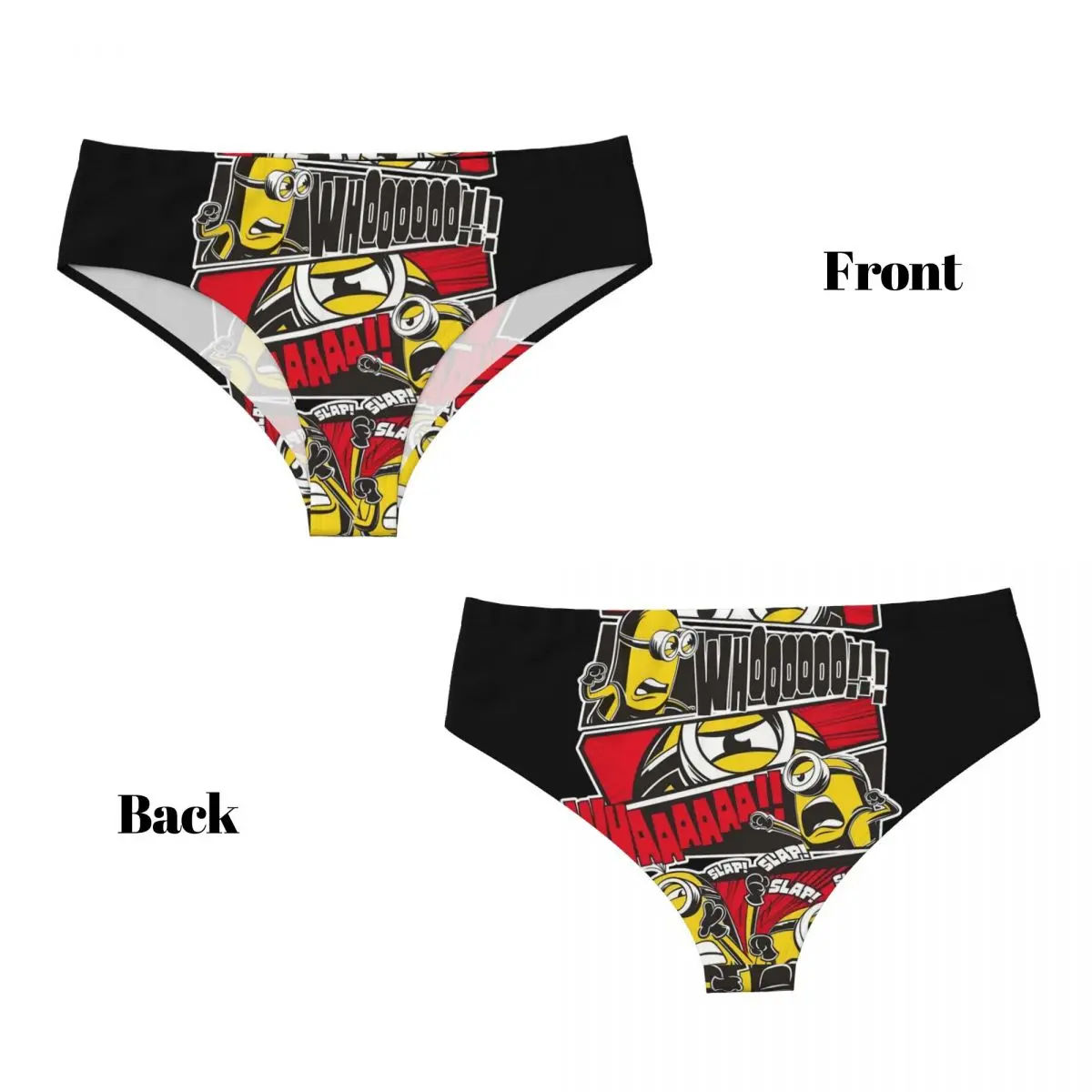 カスタムM-ミニオンズ スラップ漫画ブリーフパンティー レディース快適ストレッチ下着