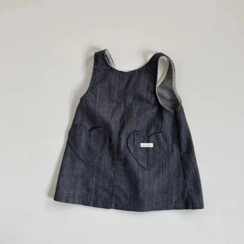

New Arrival Korean Style Baby Girl's Romper Dress with Straps Sleeveless Cute Children's Fashionable Clothing