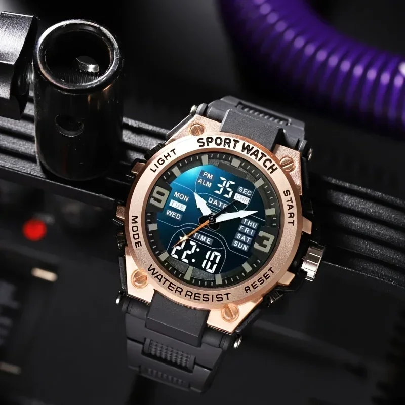 Men's Digital Sports Watch Alarm Clock, Timing, Date Function, Alloy Case - Perfect for Outdoor Activities