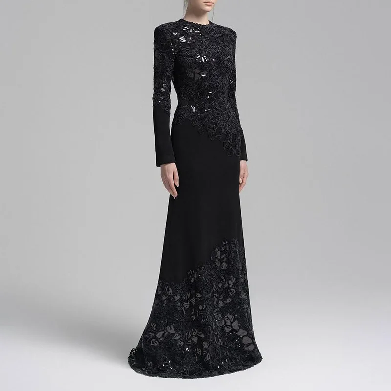 Luxury Evening Dress Modern Style Ivory Lace Long Sleeve Mermaid Gown  Wedding Dress Party Dress Elegant Slim Fit Formal Dress - AliExpress 320