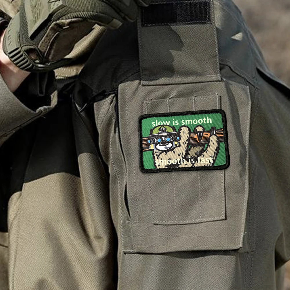 Parche táctico perezoso con velcro para airsoft y mochilas - imagen 3