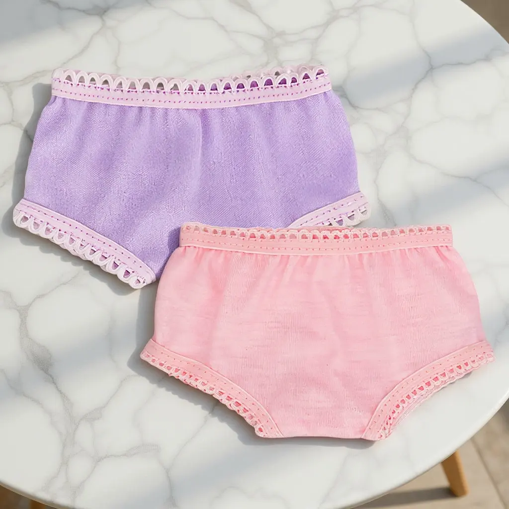 

2Pcs Soft Washable Underpants Miniature Reusable Pretend Play Undergarments for Toy Panties Toy Pretend Panties