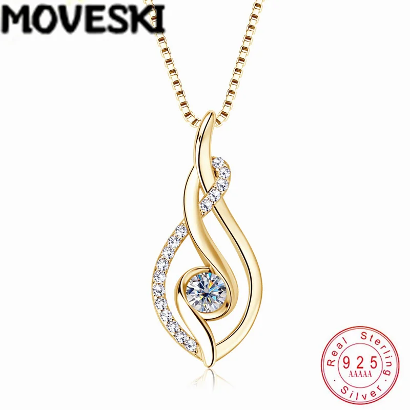 

Кулон-подвеска MOVESKI из стерлингового серебра 925 пробы в форме пламени с круглыми муассанитами бриллиантовой огранки для женщин