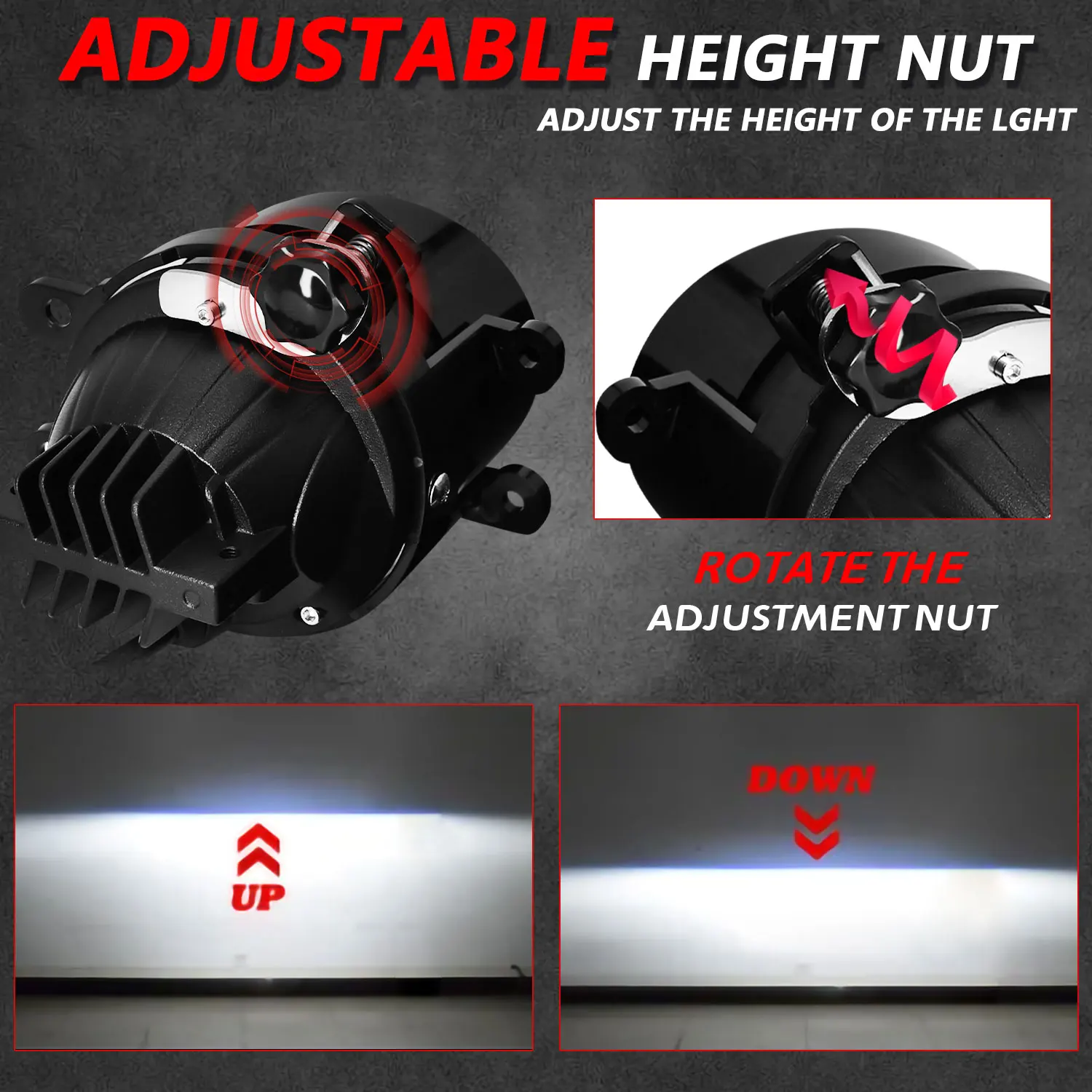EAGLEVISION Projector Headlight Turbo Canbus 1000W HID LED Projector Lens High+Low Beam Ultra Bright For Toyota Tacoma Fog Lamp