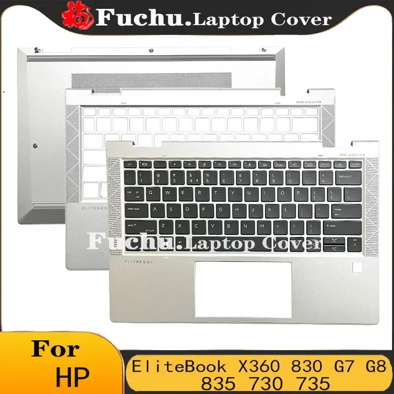 NEW For HP EliteBook X360 830 G7 G8 835 730 735 Laptop Palm Pad Keyboard/Bottom Cover Silver