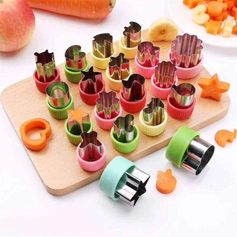 Stainless Steel Vegetable Cutter Shapes Set for Kids Children DIY Mini Food Fruit Cutters Mold Kitchen Accessories