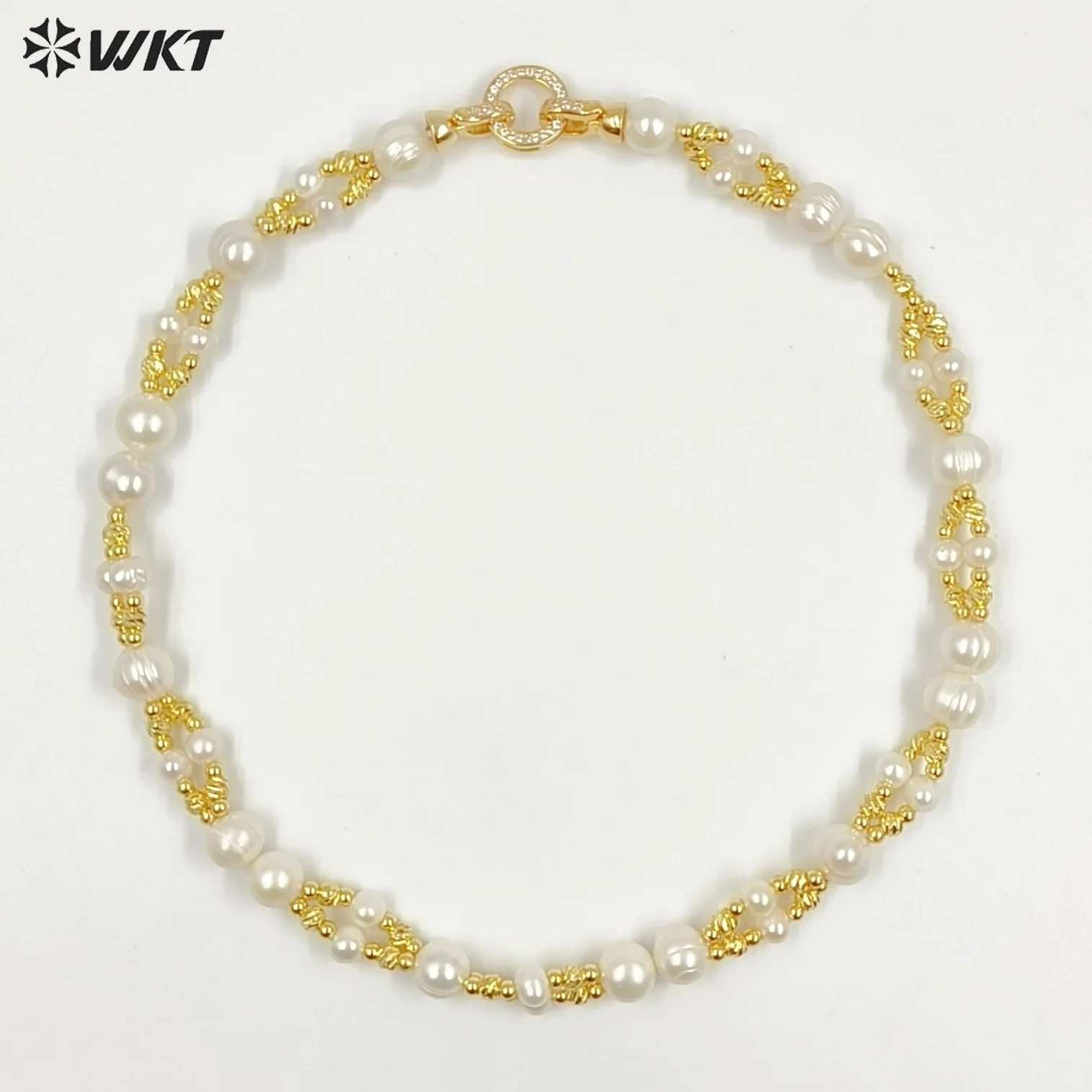 WT-JN376 WKT Versatile Advanced Natural Freshwater Pearl Necklace With 18k Real Gold Plated  For Women Dressing