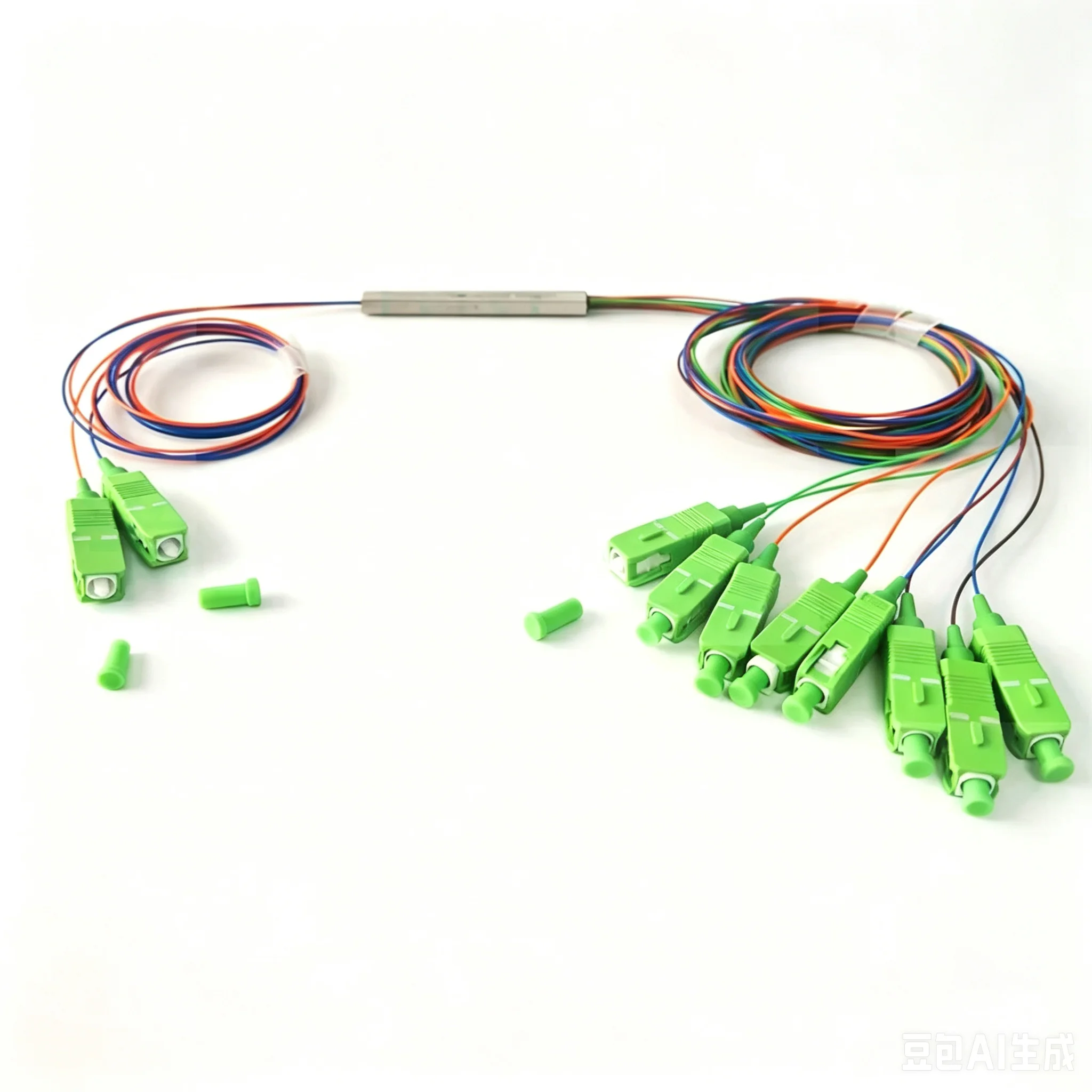 

2x8 fiber optic splitter 2pcs PLC SC UPC SC/APC 2:8 optical fibre coupler 2*8 miniature steel tube design