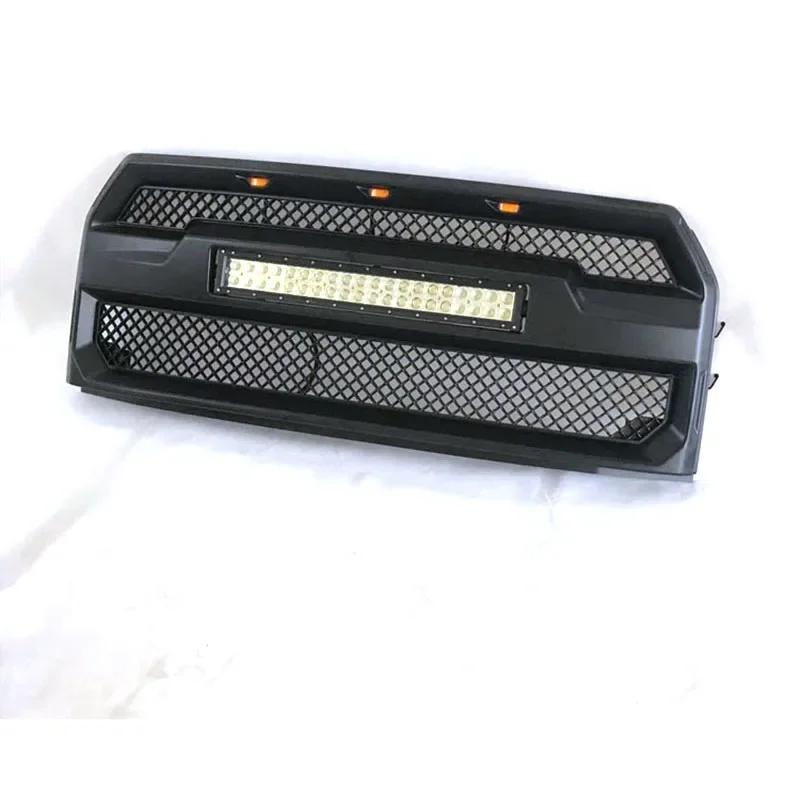 Raptor Grille Modified Grill Front Bumper Mesh Fit For Ford F150 2015 2016 2017 Black Front Grille with LED Car Styling