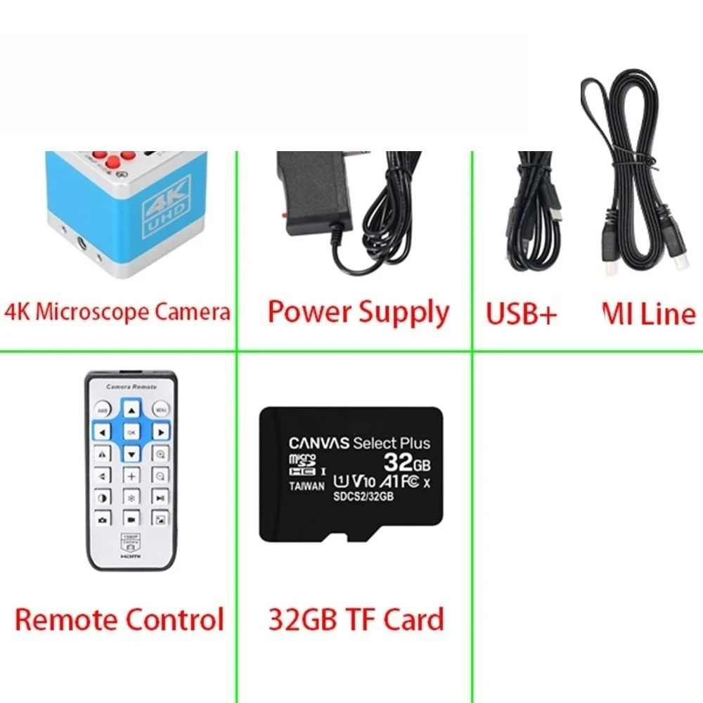كاميرا مجهرية رقمية HAYEAR HY-6110 4K UHD كاميرا متوافقة مع HDMI كاميرا إلكترونية صناعية USB مع بطاقة TF 32G