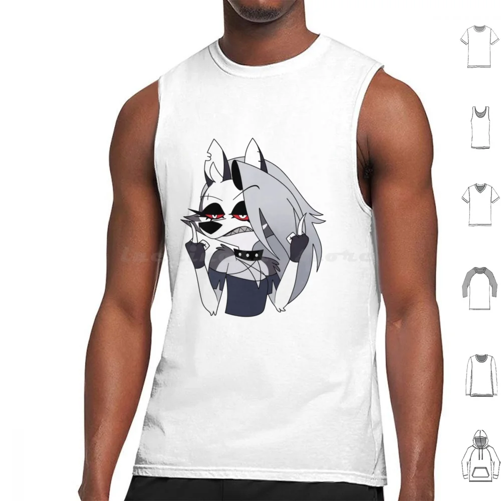 لونا-هيلوفا تانك القمم طباعة القطن Helluva Vivziepop هازبين الملاك الغبار Hauntstory الجحيم Imp Alastor شيطان موكسي ميلي #1