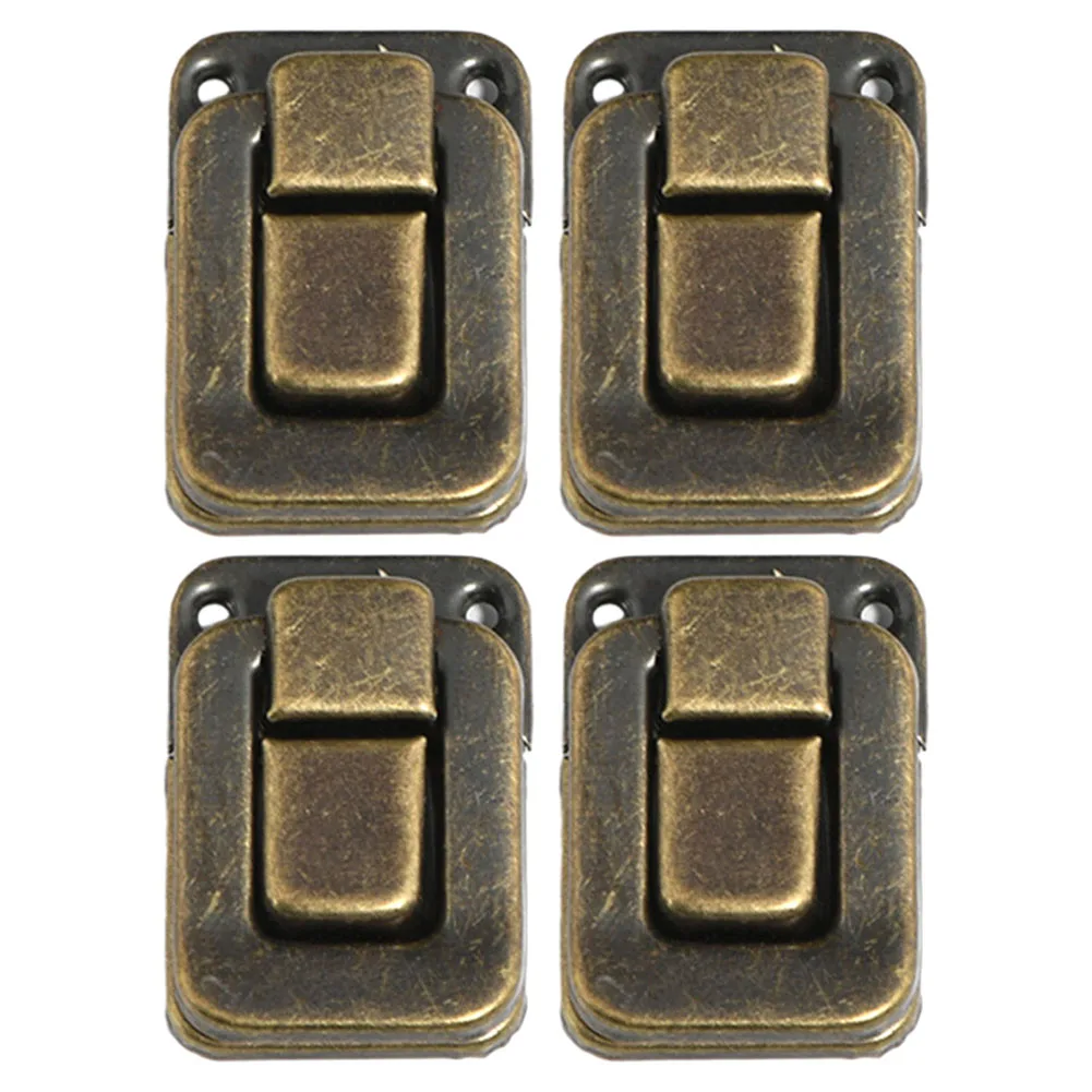 4pcs Iron Antique Fastener Toggle Lock Latch Catches Ewelry Box Suitcase Buckle Hardware Latch Hasps Replacement