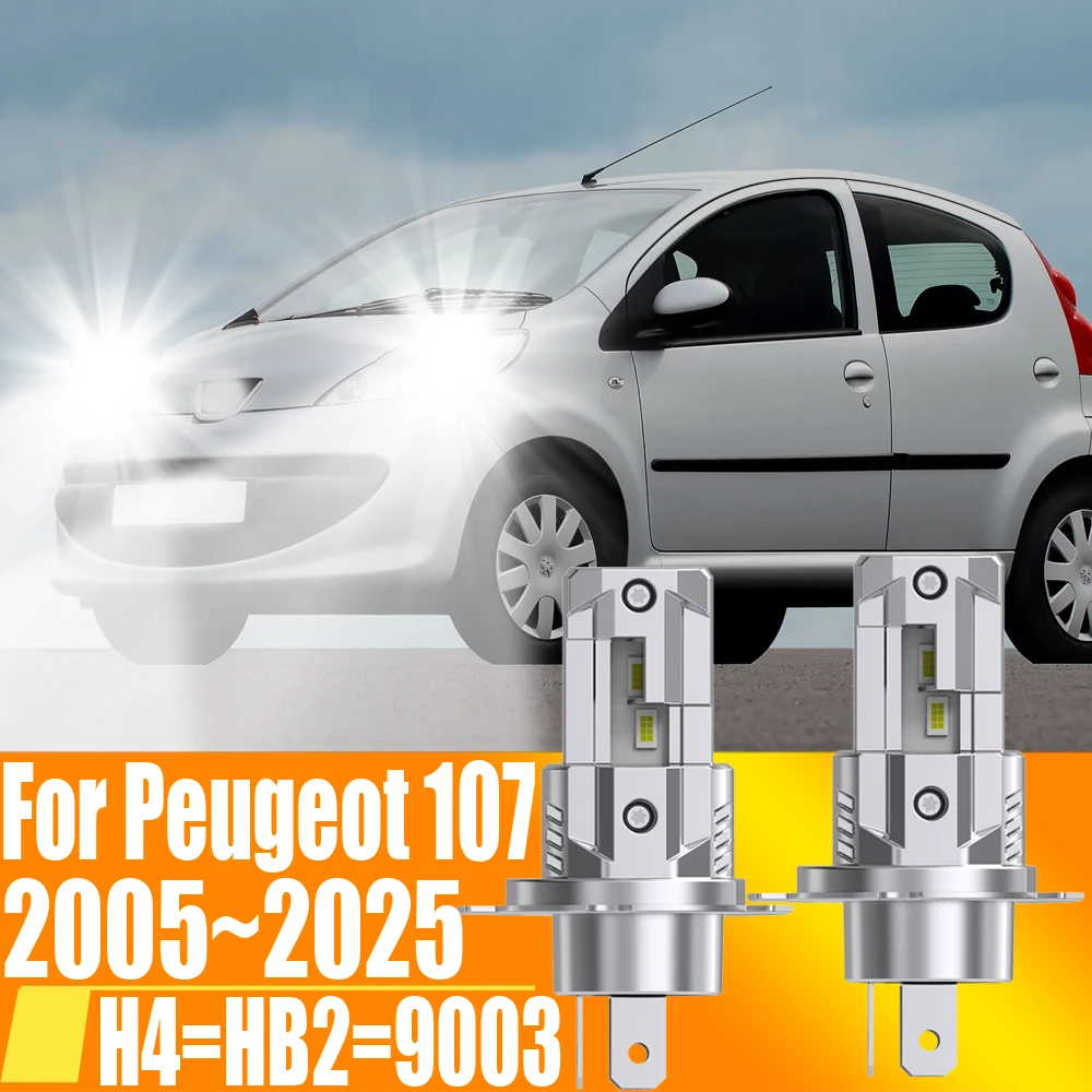 

2pcs H4 HB2 9003 Led Headlight Canbus No Error Car Bulb High Power White Fog Light Diode Lamp 12v 55w For Peugeot 107 2005~2025