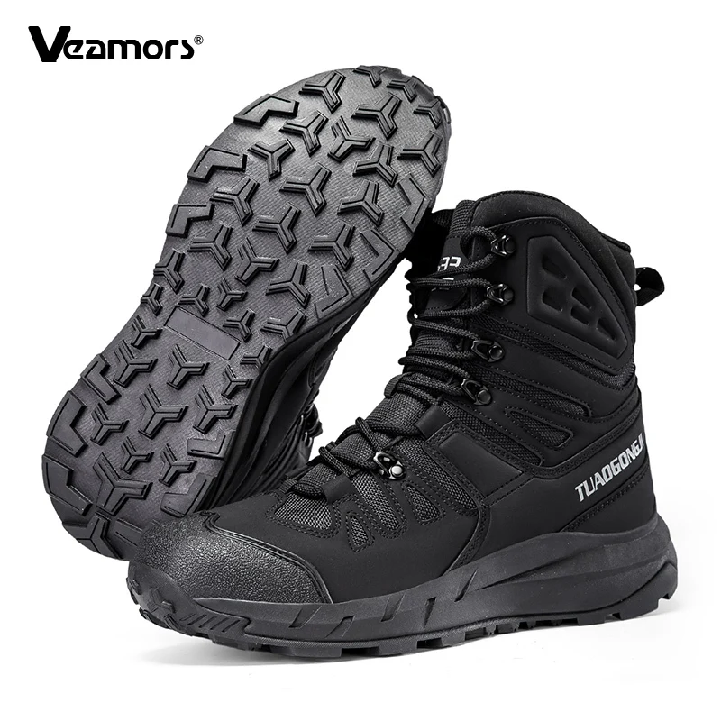 Men's High-top Tactical Boots Outdoor Hiking Boots Breathable Mesh Field Training Sports Shoes Trekking Camping Sneakers