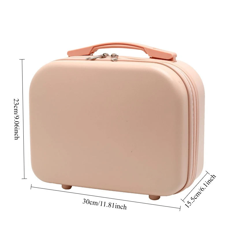 14 Inch Mini Hand Luggage Cosmetic Case Zipper Makeup Storage Box Portable Travel Suitcase Women Gift Handbag Organizer Gift
