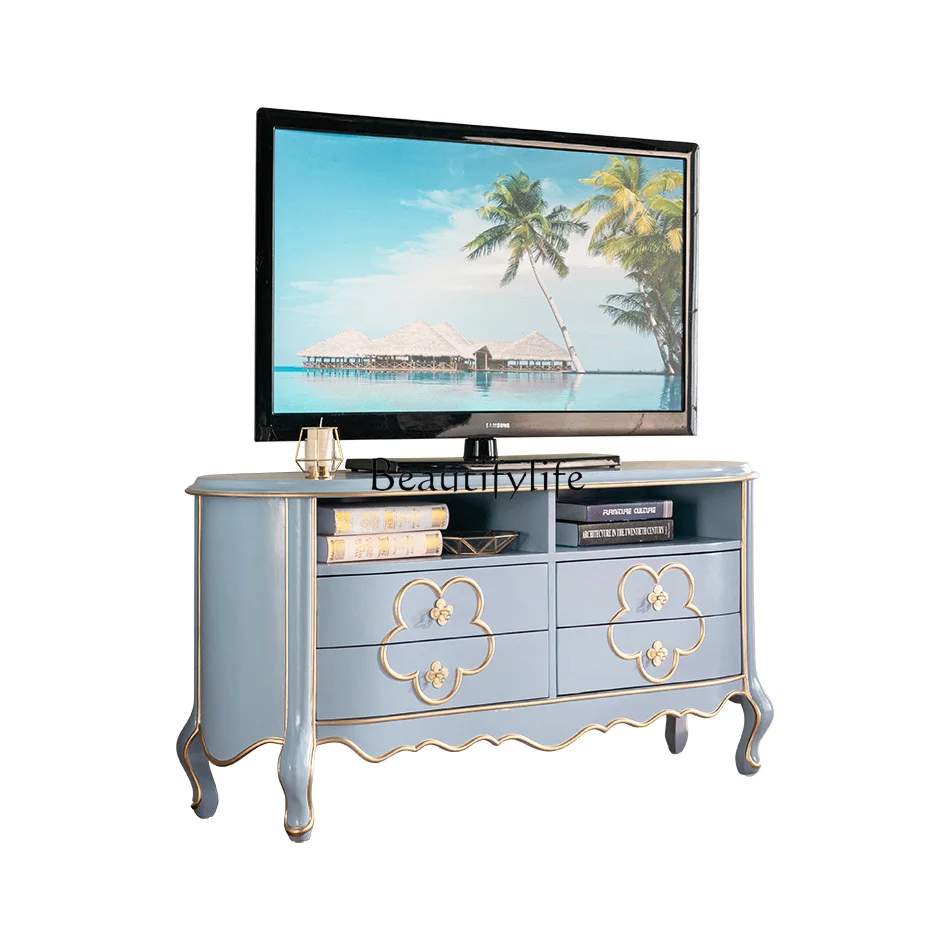 

American TV cabinet porch small apartment storage solid wood storage cabinet complete furniture