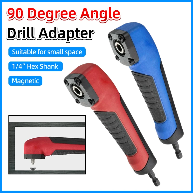90 Angle Degree Magnetic Screwdriver Drill Bit Adapter 1/4