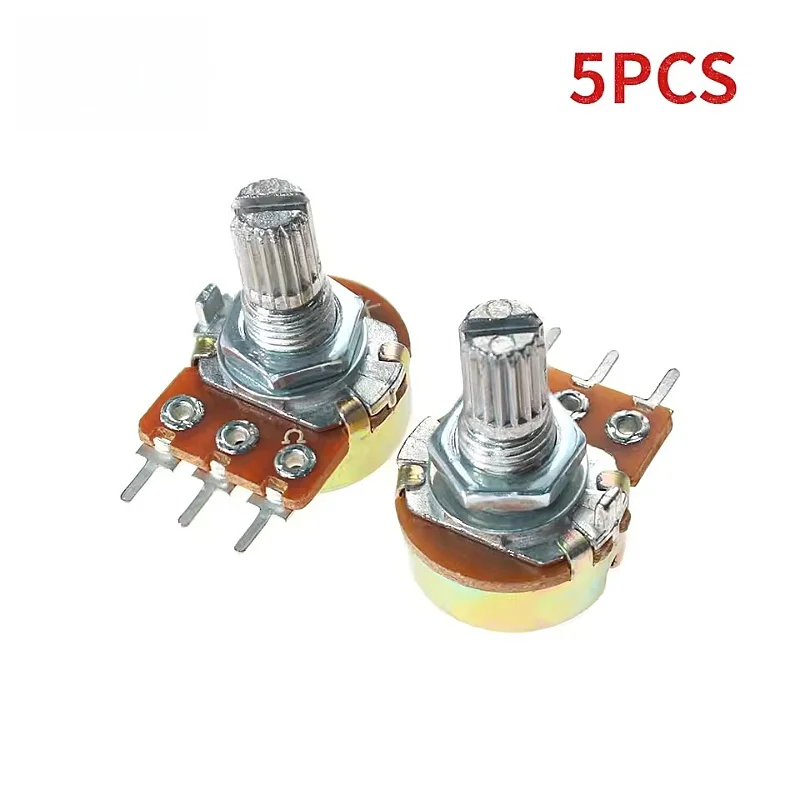 5PCS WH148 single potentiometer short handle 3-pin handle length 15mm adjustable resistor 5/10/20/50/100K