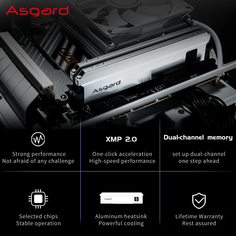 Imagem -04 - Asgard Memoria Ram Ddr4 8gb 16gb 32gb 3200mhz Desktop Memoria Ddr4 Dual Channel Dimm Desktop Memória Ram