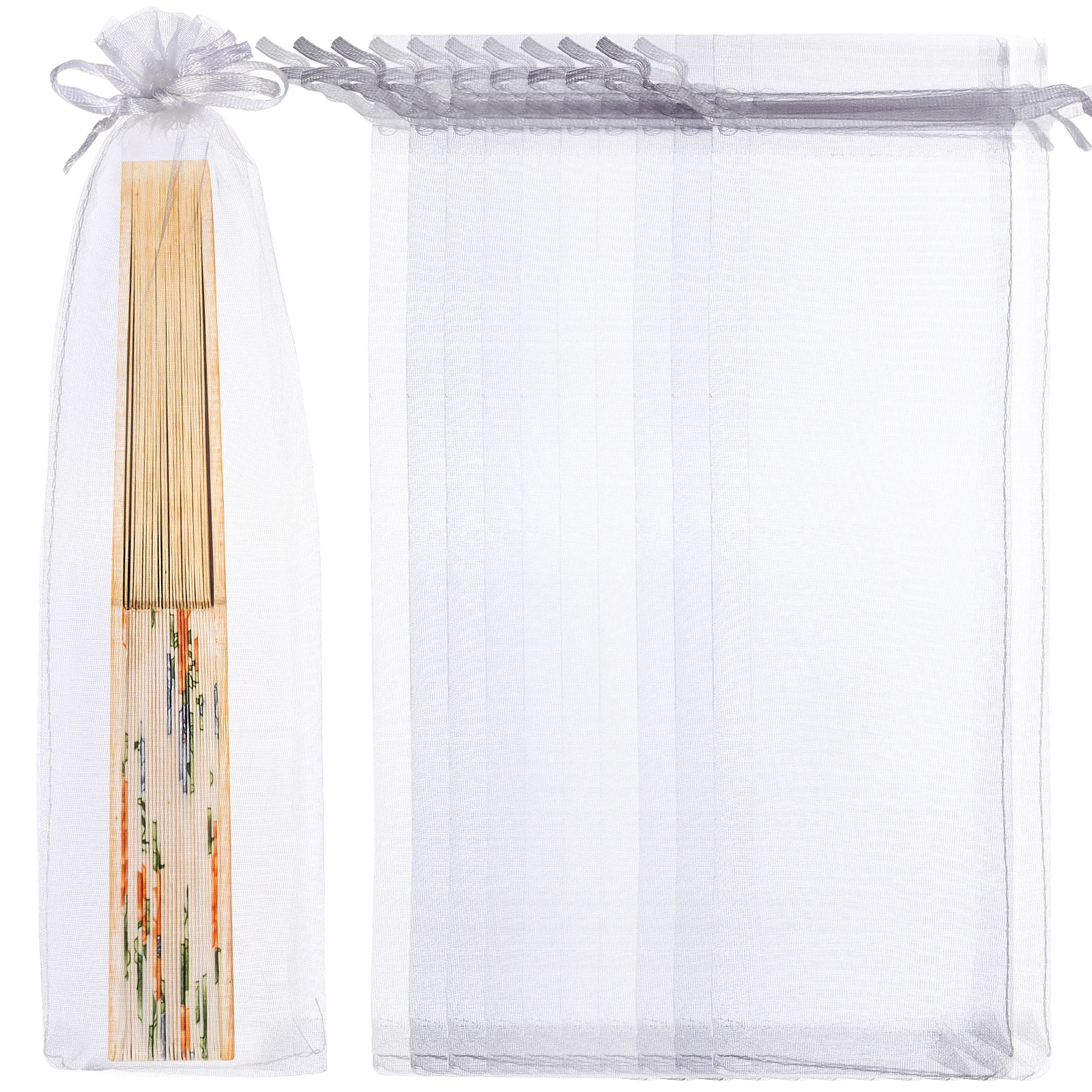 

Сумки из органзы на шнурке, складная сумка для ручного вентилятора, упаковочная сумка для веера на шнурке, вечерние, свадебные, подарочные, сумки для конфет, ювелирных изделий