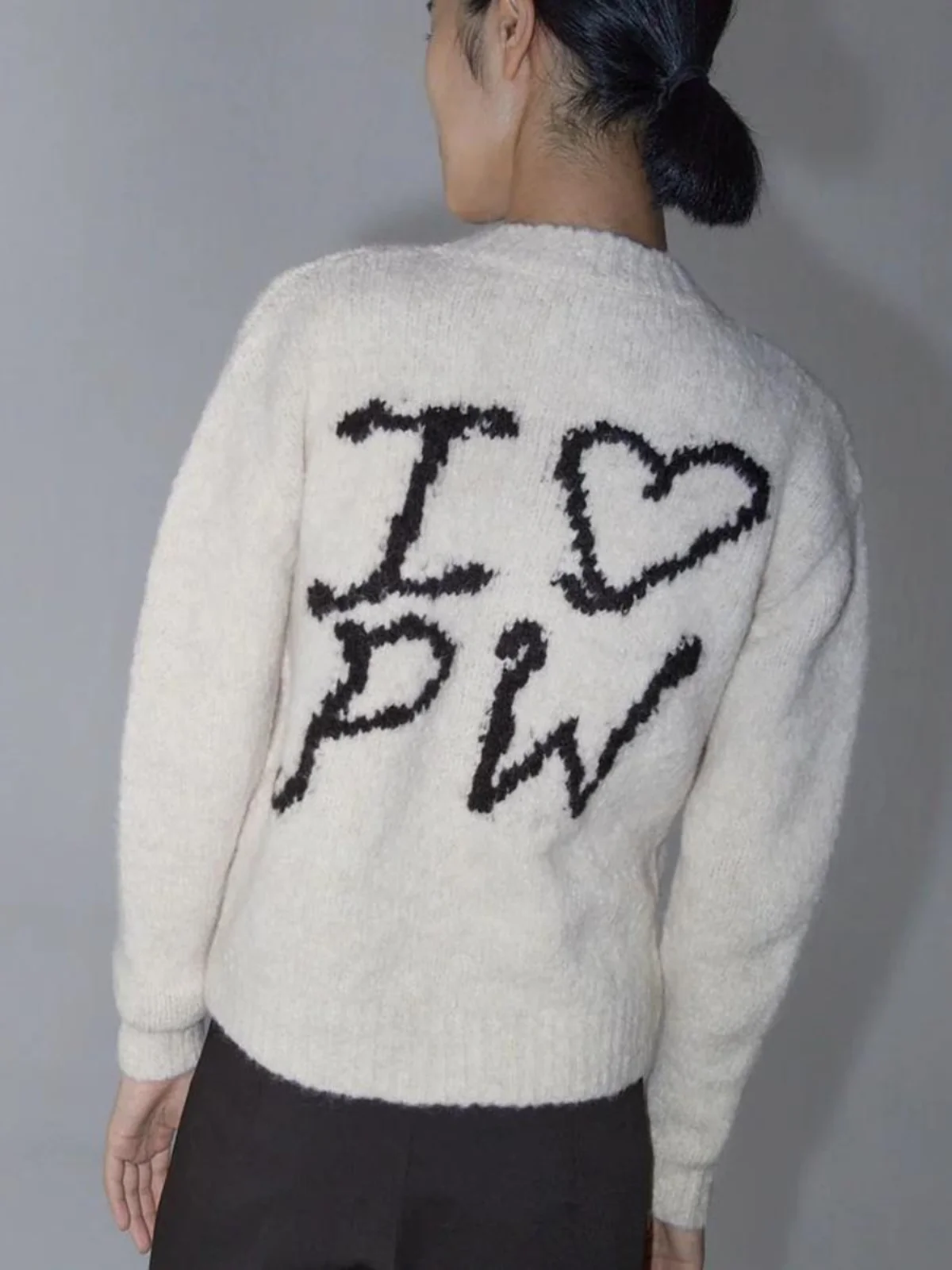 

Palomawool Wool Blend Knitted Overhead Sweater-round Ne-letter Embroidery-pure Wool-combed-for Women-best Fit-warm Fuzzy