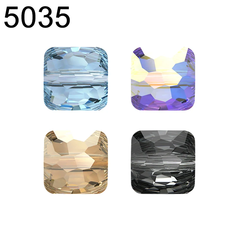 

5035 Fantasy Square Beads Original Crystals from Austria Loose Rhinestone for Necklace Bracelet DIY Jewelry Making