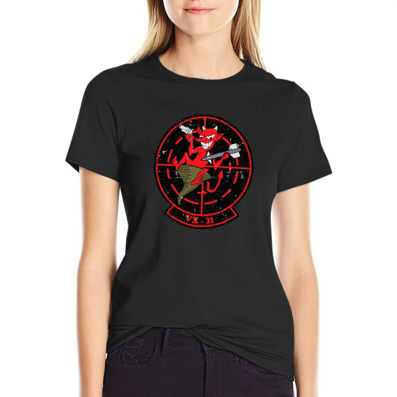 

USN - VX-31 - Air Test and Evaluation Squadron - The Dust Devils Grunge Style T-Shirt customs white t-shirts for Women