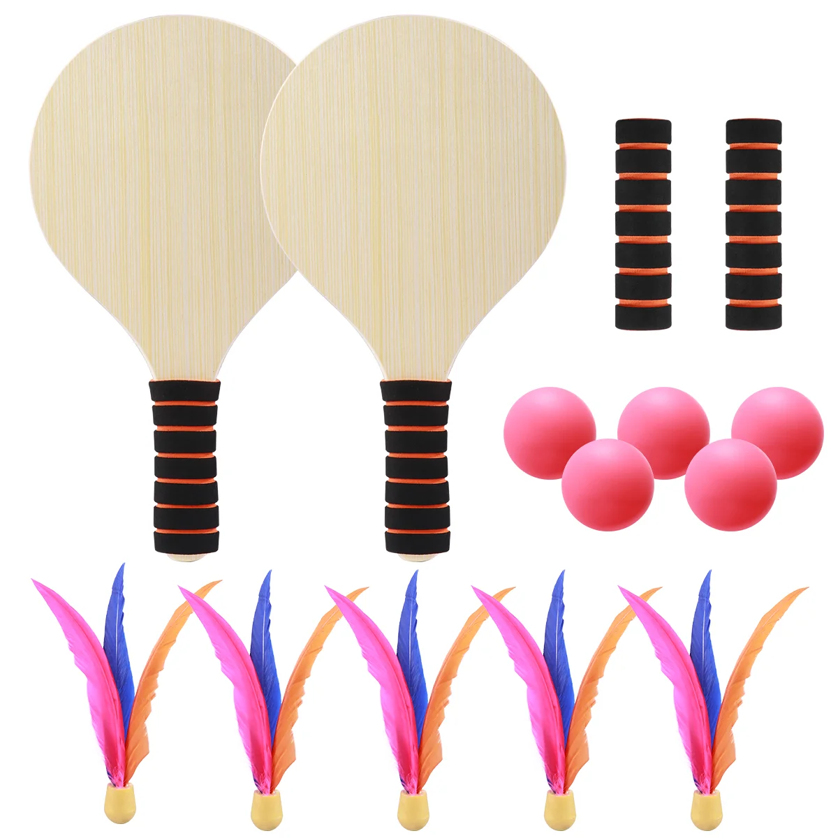 Beach Game outside Toys Ball Wood Racket Wooden Paddle Bamboo Fitness Children’s