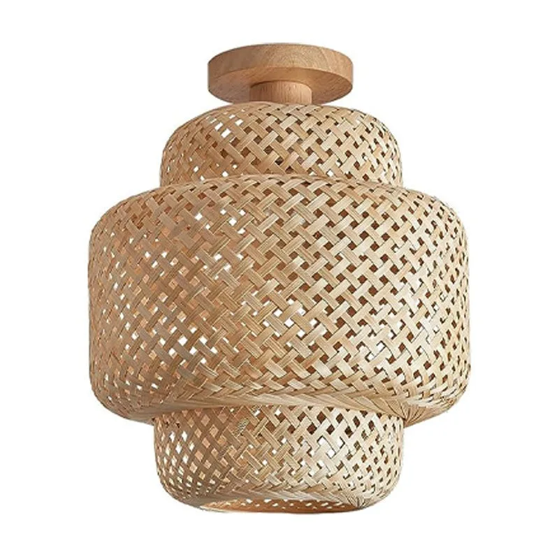 New Chinese restaurant chandelier bamboo art bamboo weaving Japanese tea room homestay hotpot restaurant farmhouse Zen lamp