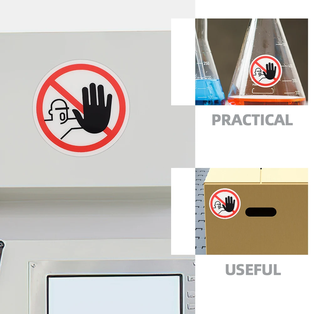 4 Pcs Warning Sign Safety Signs Sticker Danger Stickers No Touch Adhesive Label Decals Peeling Do Not