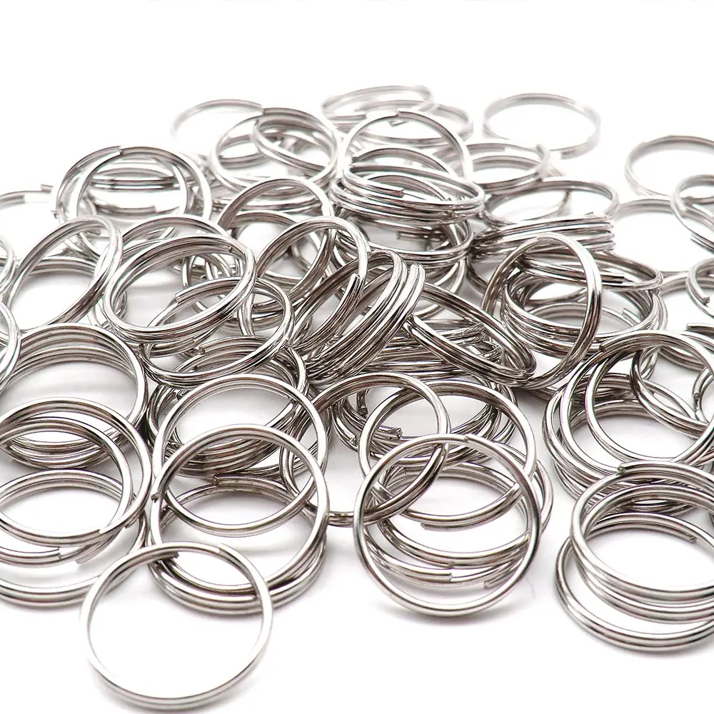 Wholesale 100pcs Stainless Steel Round 8/10/15MM Keyring Metal Chain Pet Dog Tag Jewelry Pendant Cat Collar Accessories