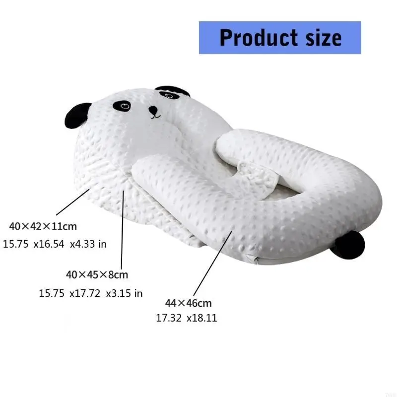 76HF Baby Lounger Nest Panda Pattern Baby Support Pillow Baby Wеdgе Pillow Incline Pillow Anti-spit Nursing Pillow