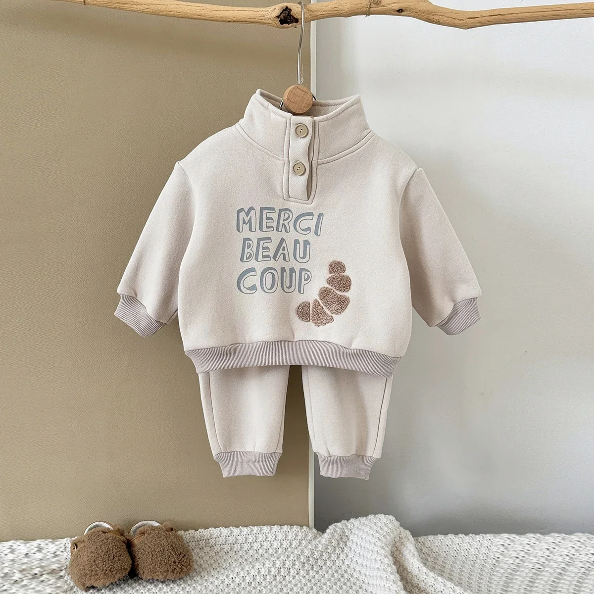 0-3 Years Old Baby Boy Girl Set Letter Pattern Printed High Neck Sweatshirt+Pants 2pcs/Set Newborn Baby Autumn Winter Clothing