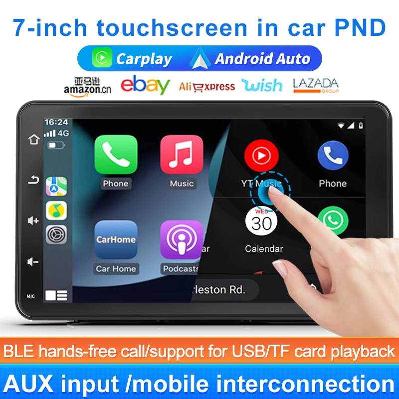 7 Inch Wireless Touch Screen Car Player Smart BLE Car Multimedia Player Mirror Link Carplay for Android and IOS System