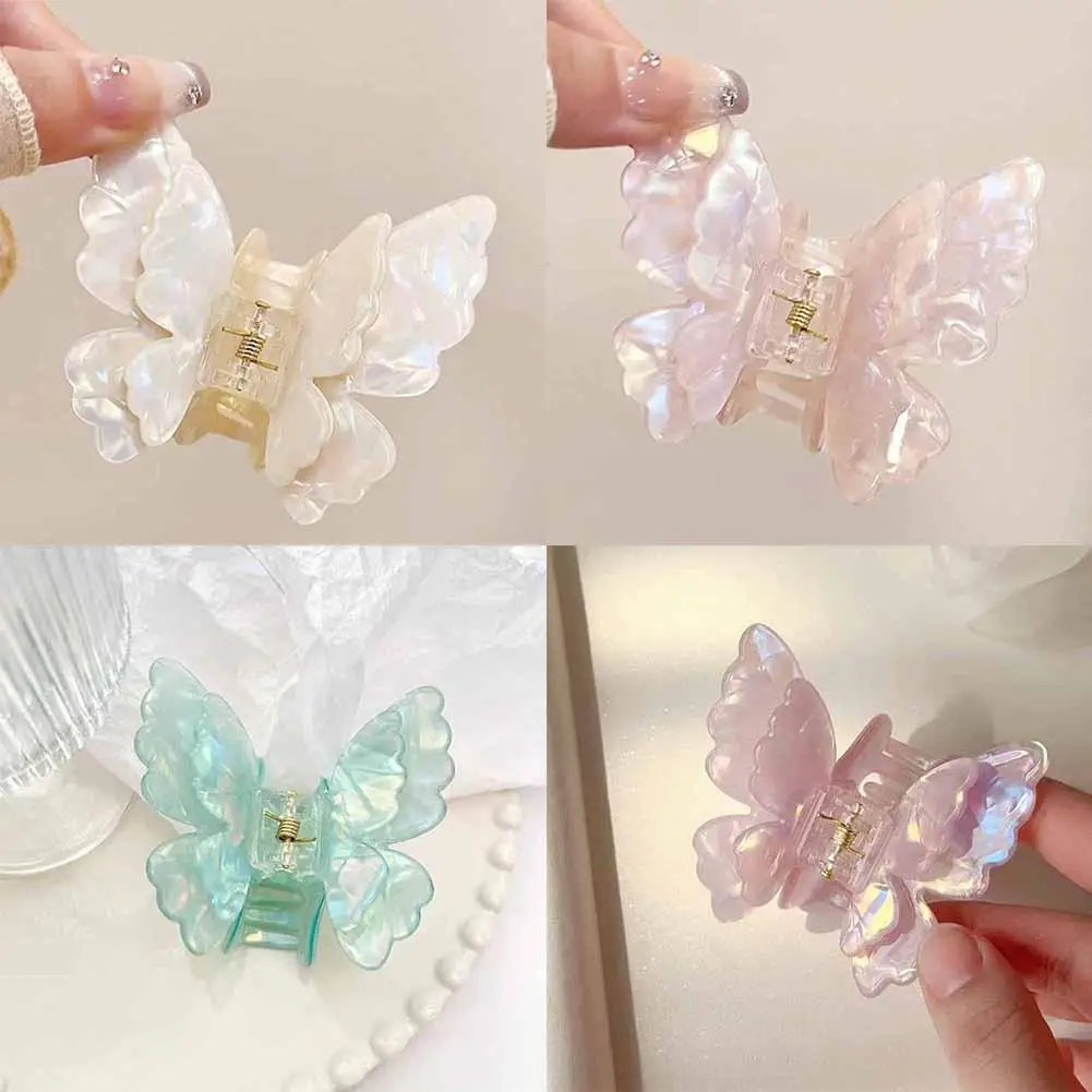 Acetate Butterfly Hair Claw Girl Gradient Princess Style Hairpin Korean Style Large Shark Clip Hair Accessories