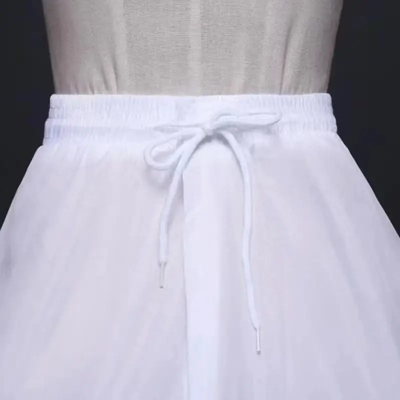 LZPOVE 2024 Cheap White Women Wedding Petticoats 3 Layers Steel Ring Elastic Waistband Wedding Accessories Underskirt In Stock