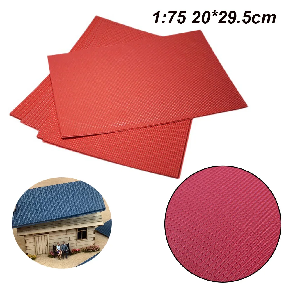 20*29.5cm Model Simulation Tiles PVC Roof Tile Sheet Model Building 1:75 Sand Table DIY Toy Garden Accessories