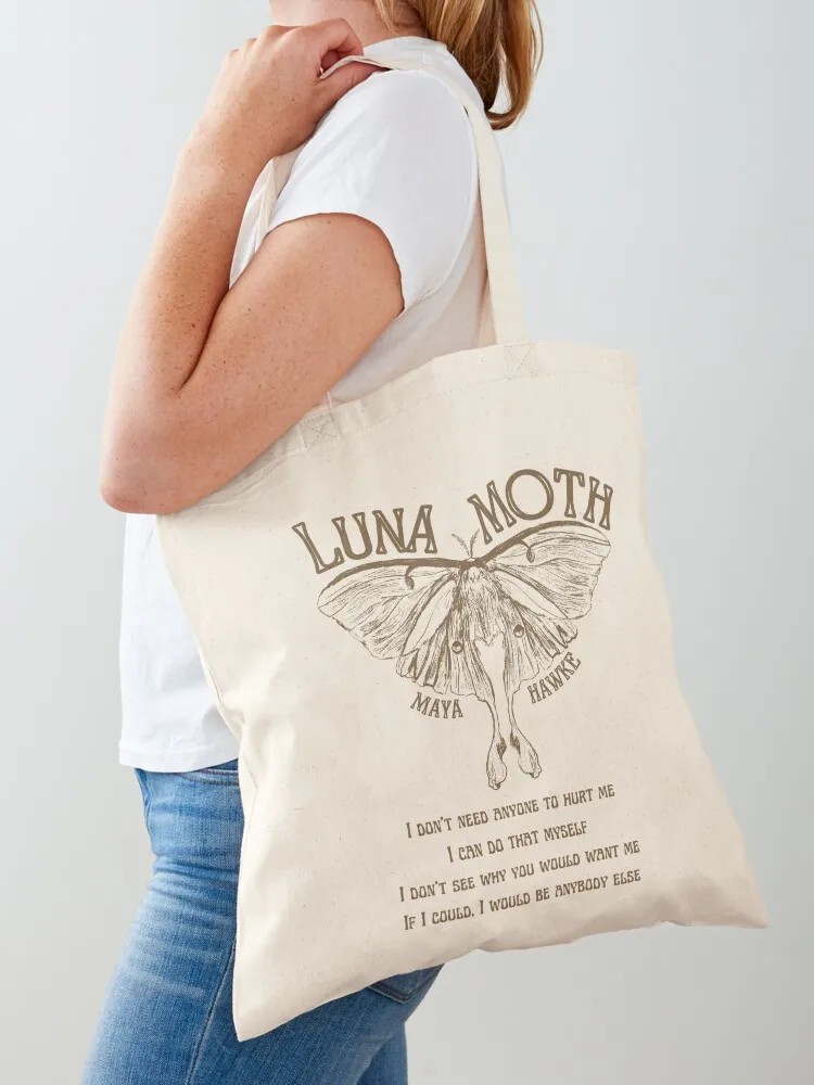 

MAYA HAWKE'S LUNA MOTH LYRICS ART Tote Bag sacs de shopping eco bag folding shoping bag female